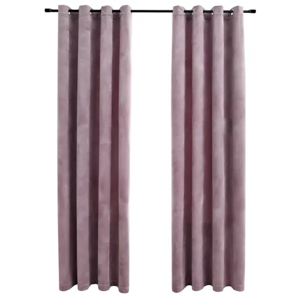 Pimendavad sametkardinad rõngastega, 2 tk, antiikroosa, 140 x 175 cm – 2