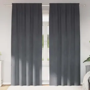 Pimendavad sametkardinad, helehall, 2 tk, 140 x 225 cm