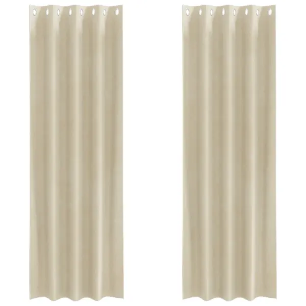 Pimendavad sametkardinad rõngastega, kreemjas, 2 tk, 140 x 225 cm – 2