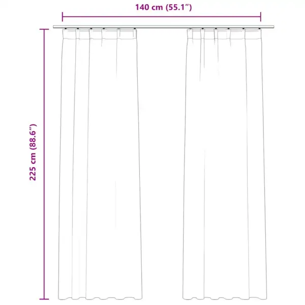 Pimendavad sametkardinad konksudega, must, 2 tk, 140 x 225 cm – 7