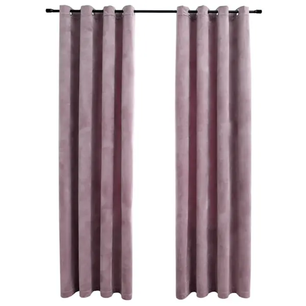 Pimendavad sametkardinad rõngastega, 2 tk, antiikroosa, 140 x 245 cm – 2