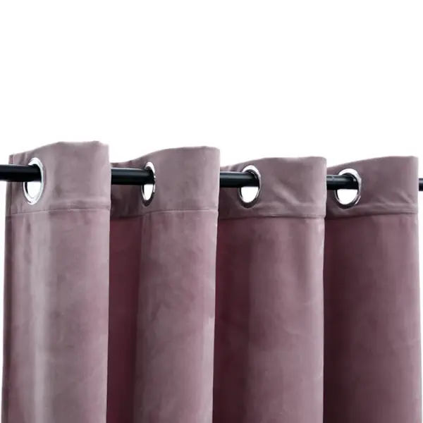 Pimendavad sametkardinad rõngastega, 2 tk, antiikroosa, 140 x 245 cm – 3