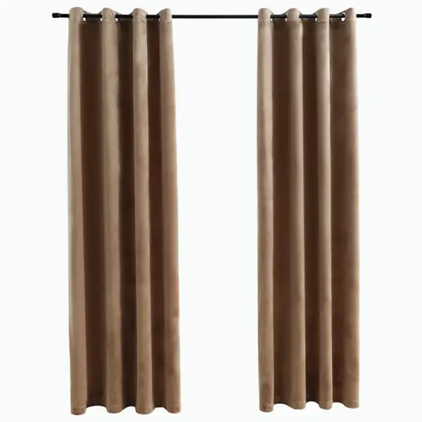 Pimendavad sametkardinad rõngastega, beež, 140 x 245 cm, 2 tk – 2