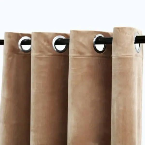 Pimendavad sametkardinad rõngastega, beež, 140 x 245 cm, 2 tk – 3