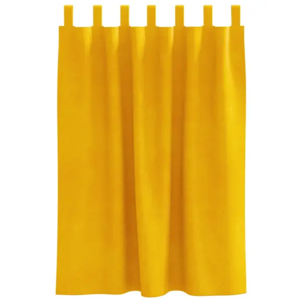 Pimendavad sametkardinad kangast silmustega, sinepikollane, 140 x 140 cm, 2 tk – 4