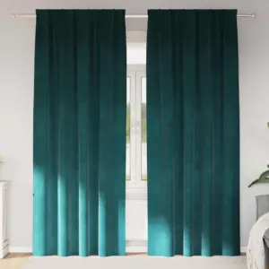Pimendavad sametkardinad, tume roheline, 140 x 225 cm, 2 tk