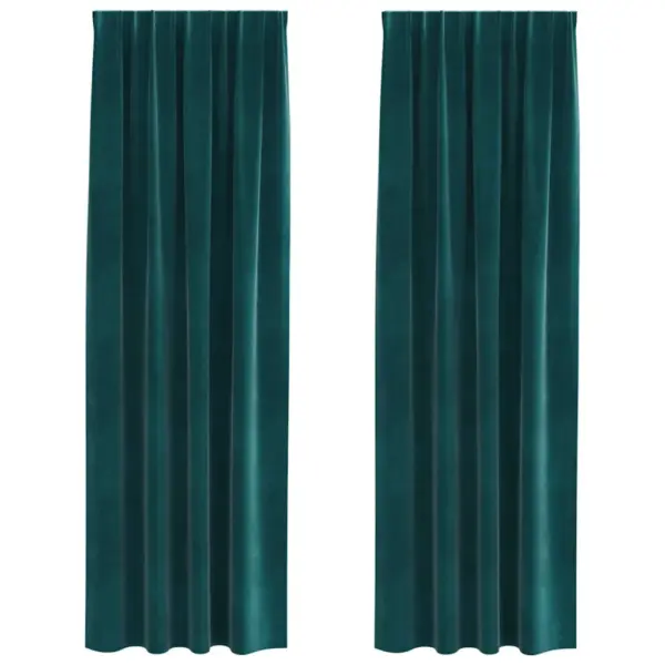 Pimendavad sametkardinad, tume roheline, 140 x 225 cm, 2 tk – 2
