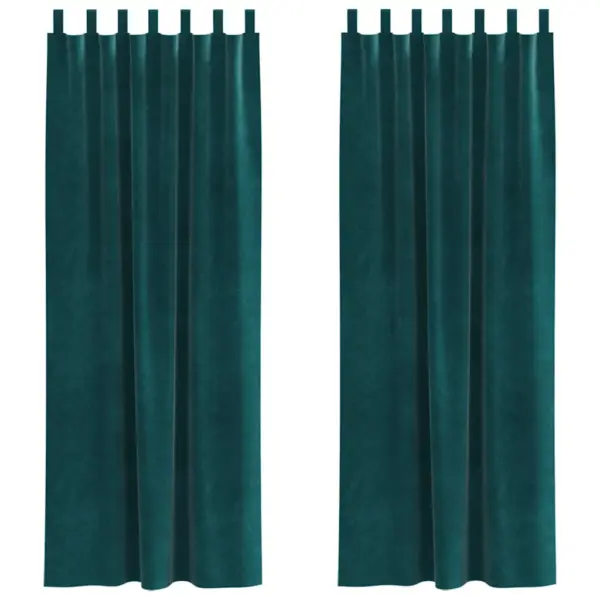 Pimendavad sametkardinad silmustega, tume roheline, 140 x 225 cm, 2 tk – 2
