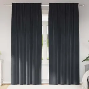 Pimendavad sametkardinad rõngastega, tumehall, 2 tk, 140 x 260 cm