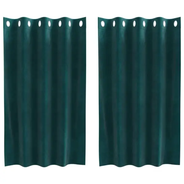 Pimendavad sametkardinad rõngastega, tumeroheline, 140 x 140 cm, 2 tk – 2