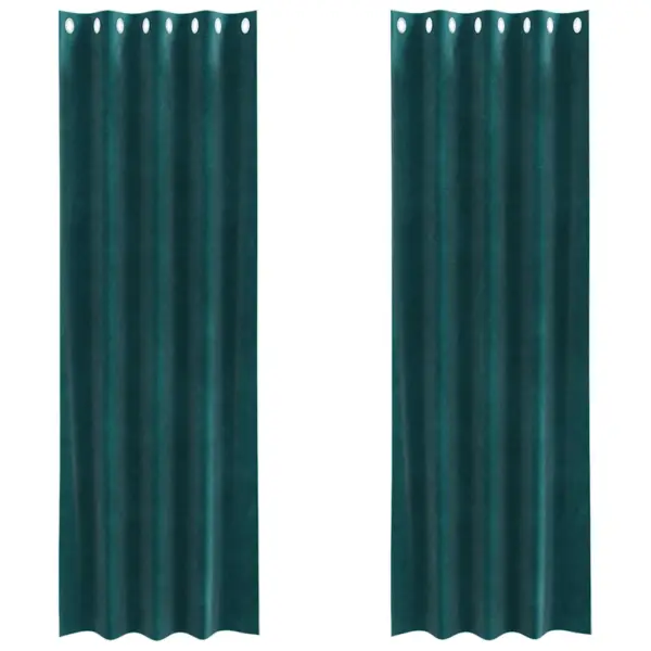 Pimendavad sametkardinad, tumerohelised, 140 x 260 cm, 2 tk – 2