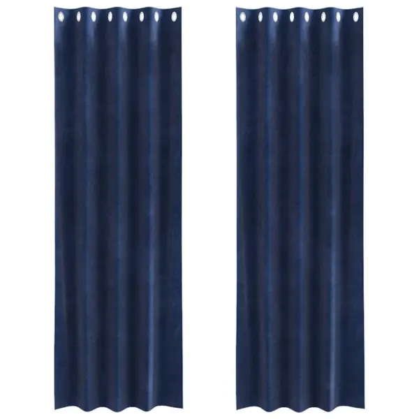 Pimendavad sametkardinad rõngastega, tumesinine, 140 x 245 cm, 2 tk – 2