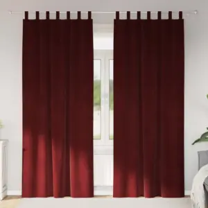 Pimendavad sametkardinad silmustega, veinpunane, 2 tk, 140 x 245 cm
