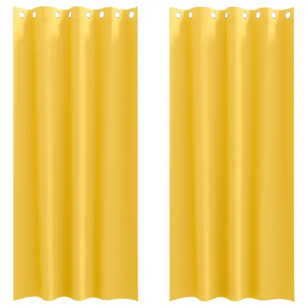 Pimendavad kardinad rõngastega, 2 tk, sinepikollane polüester, 225 x 140 cm – 2