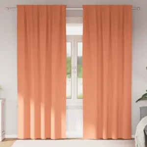Pimendavad kardinad rõngaste ja konksudega, terrakota, 225 x 140 cm, 2 tk