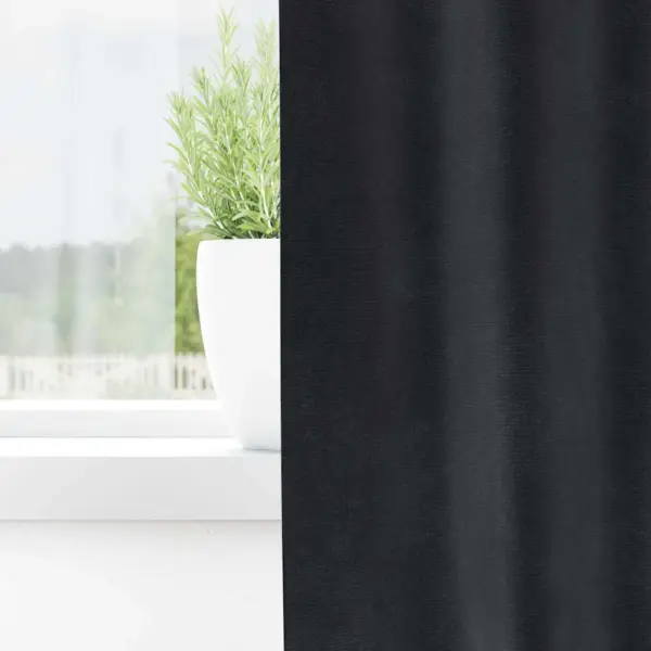 Pimendavad sametkardinad silmustega, tumehall, 2 tk, 140 x 260 cm – 3