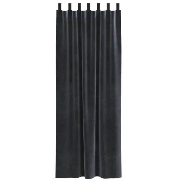 Pimendavad sametkardinad silmustega, tumehall, 2 tk, 140 x 260 cm – 4