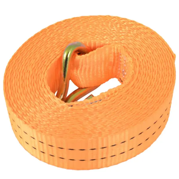 Pingutitega koormarihmad 10 tk, 1 tonn, polüester, oranž, 6 m x 38 mm, J-konksudega – 3