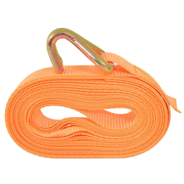 Pingutitega koormarihmad J-konksudega, 10 tk, 0,4 t, 6 m x 25 mm, oranž polüester – 3