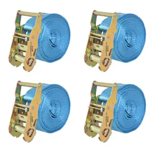 Pingutitega koormarihmad 4 tk, 2 tonni, 6 m x 38 mm, sinine polüester