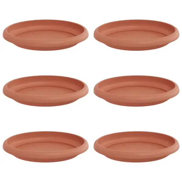 Ümmargune plastist lillealus, 6 tk, kohviroosa, Ø 14 x 2 cm – 2