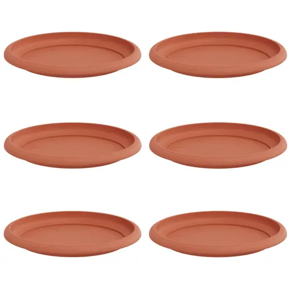 Ümmargused plastist lillealused, 6 tk, kohviroosa, Ø 19 x 2 cm – 2