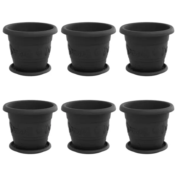 Plastist taimepotid drenaažiavadega, must, 6 tk, Ø 26 x 21,5 cm – 2