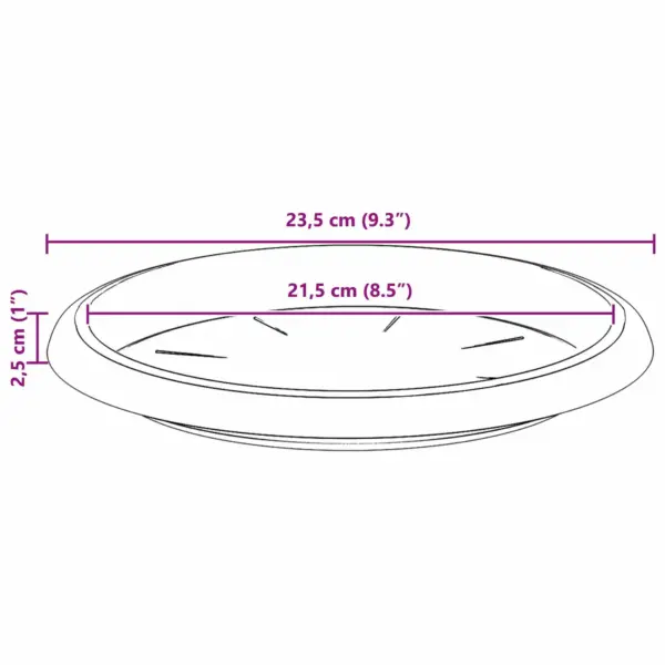 Plastist taimepotid äravooluaukudega, 6 tk, must, Ø 26 x 21,5 cm – 12
