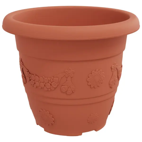 Plastist taimepotid drenaažiaukudega, kohviroosa, Ø 26 x 21,5 cm, 6 tk – 6