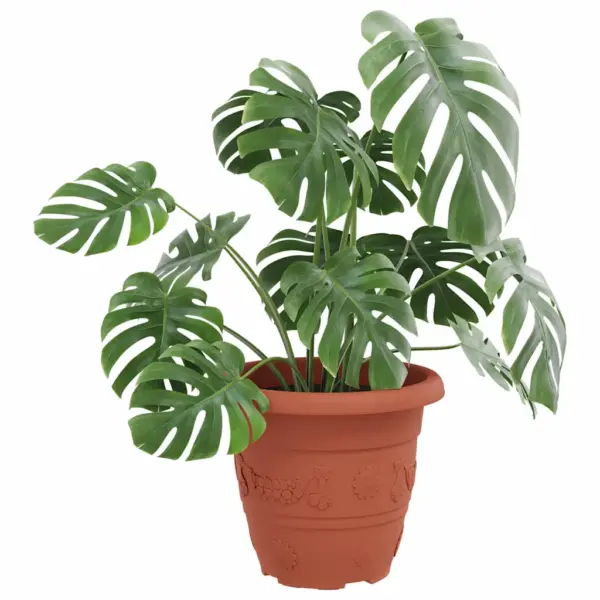 Ümmargused plastlillepotid drenaažiavadega, 24 tk, kohviroosad, Ø 26 x 21,5 cm – 3