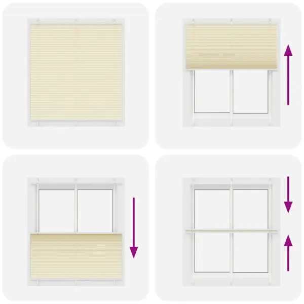 Plisseeritud aknaruloo, kreemjasvalge, 115 x 150 cm, kahe paigaldusviisiga – 5