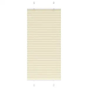 Plisseeritud aknaruloo, kreemjasvalge, 65 x 100 cm, 100% polüester, kruvi- või klambrikinnitusega