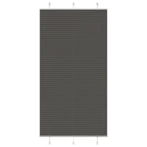 Plisseeritud aknaruloo, must, 105 x 200 cm, kanga laius 104,4 cm, kruvi- ja klambrikinnitusega