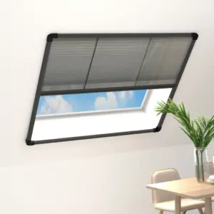 Plisseeritud putukavõrk katuseaknale, alumiiniumraam, antratsiithall, 120 x 120 cm