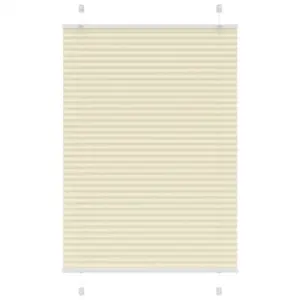 Plisseeritud ruloo privaatsuse ja päikesekaitsega, kreemjasvalge, 100 x 100 cm, polüester