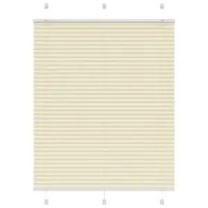 Plisseeritud aknaruloo privaatsuseks, kreemjasvalge, 105 x 100 cm, 100% polüester