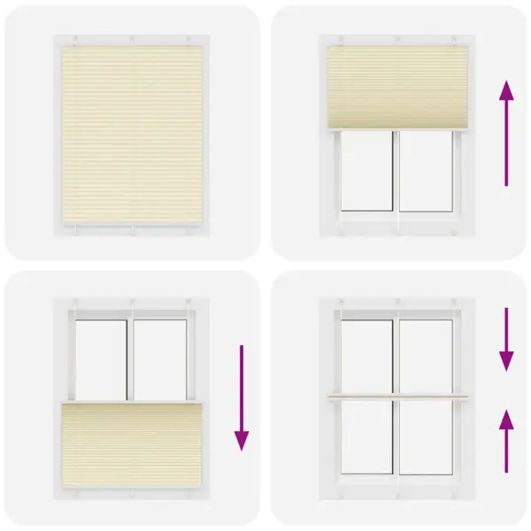 Plisseeritud aknaruloo privaatsuseks, kreemjasvalge, 105 x 100 cm, 100% polüester – 5