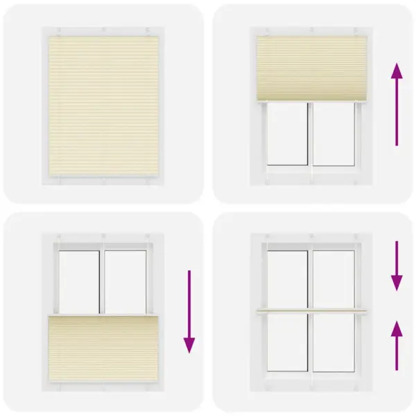 Plisseeritud ruloo privaatsuseks, kreemjasvalge, 110 x 100 cm, 100% polüester – 5