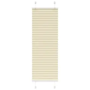 Plisseeritud ruloo kahel paigaldusviisil, kreemjasvalge, 45 x 100 cm, polüester