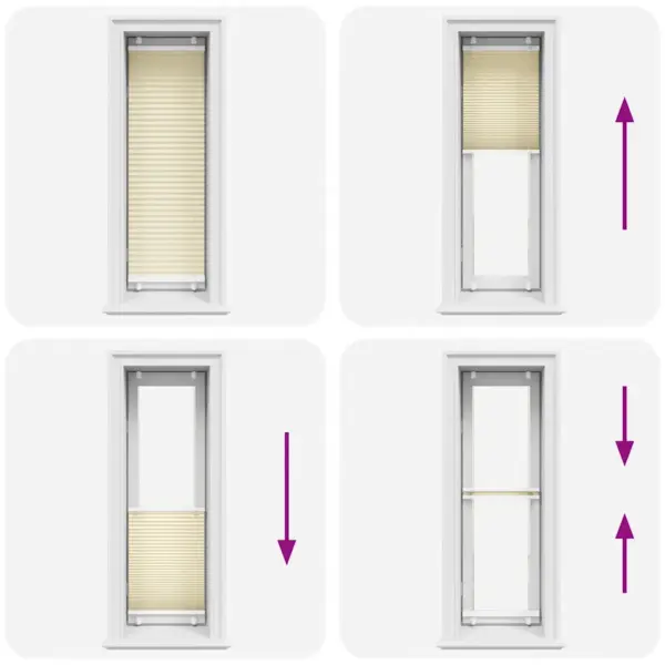 Plisseeritud aknaruloo, kreemjasvalge, 45 x 150 cm, 100% polüester – 5