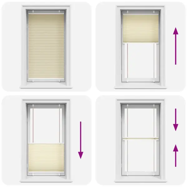 Plisseeritud ruloo privaatsuse ja päikesekaitsega, kreemjasvalge, 70 x 100 cm, 100% polüester – 5