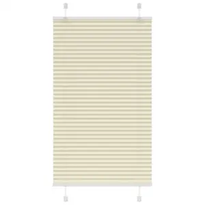 Plisseeritud ruloo privaatsuse ja päikesekaitsega, kreemjasvalge polüester, 80 x 150 cm