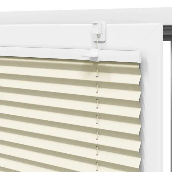 Plisseeritud ruloo privaatsuse ja päikesekaitsega, kreemjasvalge polüester, 80 x 150 cm – 9