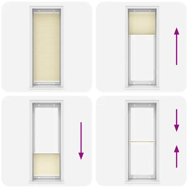 Plisseeritud ruloo, kreemjasvalge, 80 x 200 cm, 100% polüester – 5