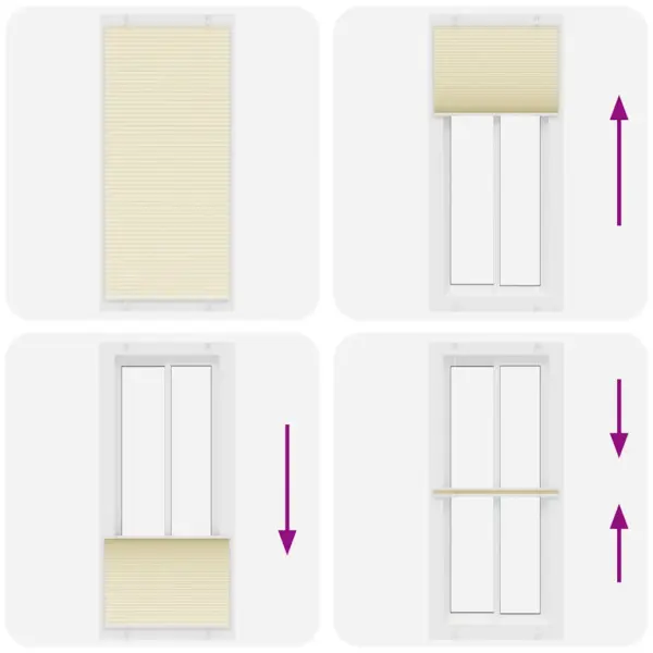 Kreemjasvalge plisseeritud ruloo, 85 x 200 cm, kruvi- või klambrikinnitusega – 5