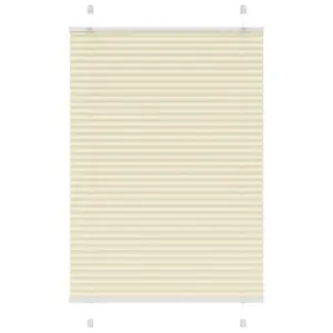 Plisseeritud ruloo privaatsuseks, kreemjasvalge, 95 x 100 cm, 100% polüester