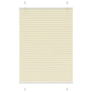 Plisseeritud poolpimendav ruloo, kreemjasvalge, 95 x 150 cm, polüester