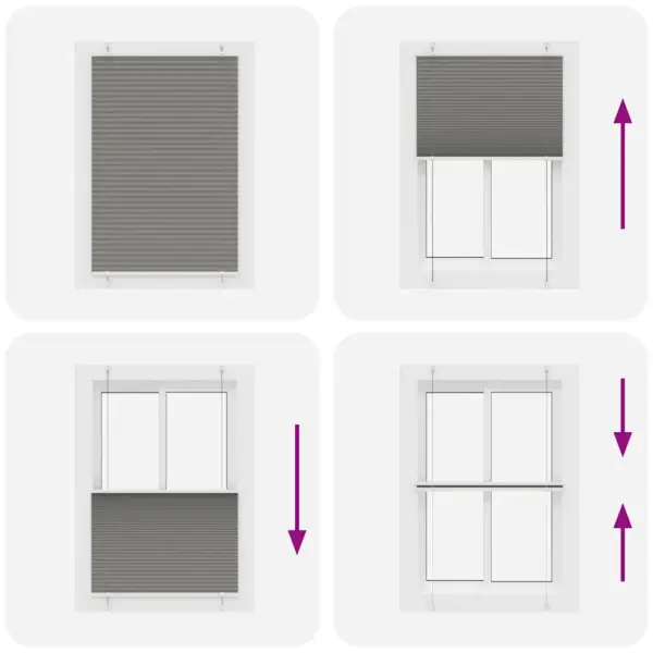 Plisseeritud ruloo privaatsuse ja päikesekaitsega, antratsiithall, 100 x 100 cm – 7