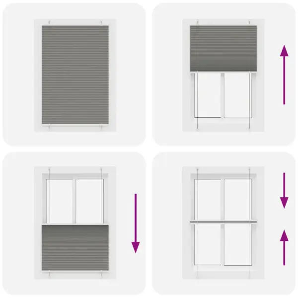 Plisseeritud ruloo privaatsuse ja päikesekaitsega, antratsiithall, 90 x 150 cm – 7