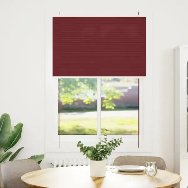 Plisseeritud ruloo privaatsuseks, bordoopunane, 95 x 150 cm, 100% polüester, kahe paigaldusviisiga - 2